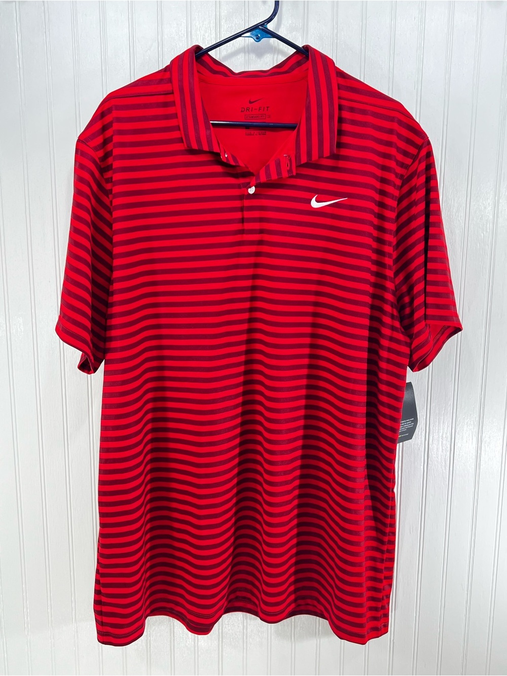 Nike Golf Dri-FIT Red Striped Polo Shirt Men’s XXL NWT Standard Fit